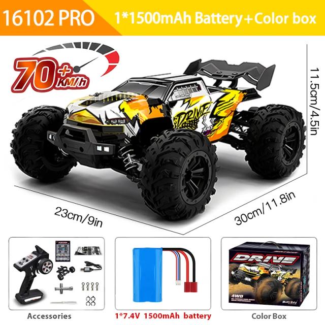 WLtoys 16103PRO Carro RC Profissional 2.4GHz 70km/h 1:16 4WD