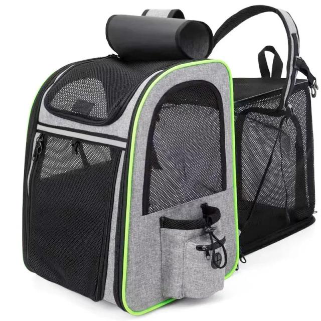 Caixa portátil dobrável para animais de estimação com grande capacidade, bolsa de viagem dupla para cães e gatos e kit de resgate de emergência