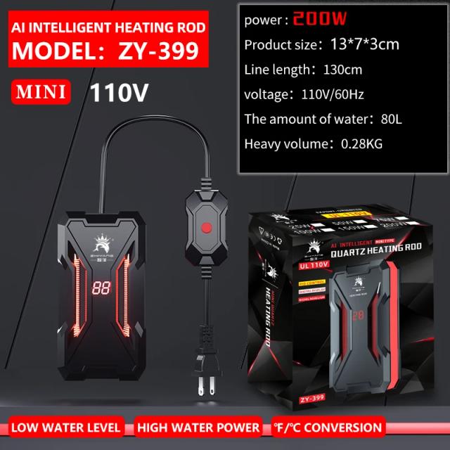 Aquecedor Submersível para Aquário Termostato 25W-200W