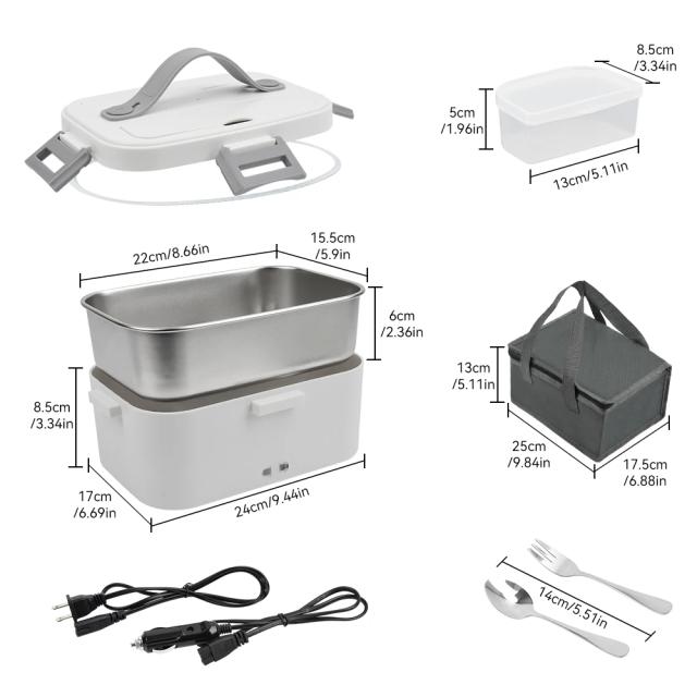 Lancheira Elétrica Portátil 1.8L 80W Aquecedor de Alimentos