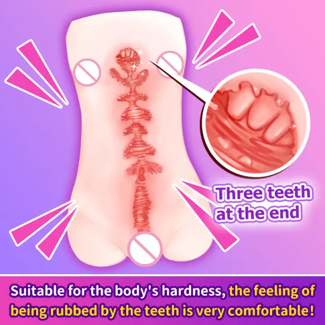 YUU Masturbador Masculino Realista com Dentes Vagina Artificial 1 Unidade