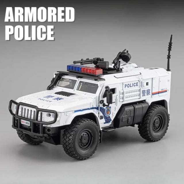 SWAT Blindado Modelo Carro Polícia Metal Diecast 1:32 Som e Luz