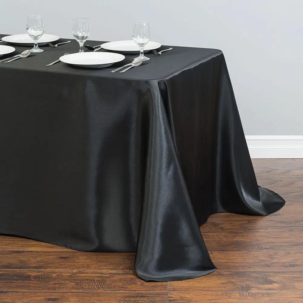 Toalha De Mesa Retangular De Cetim Branco, Decorações De Festa De Casamento, Cobertura De Mesa, Toalha De Mesa De Natal Para O Evento Em Casa - Image 1