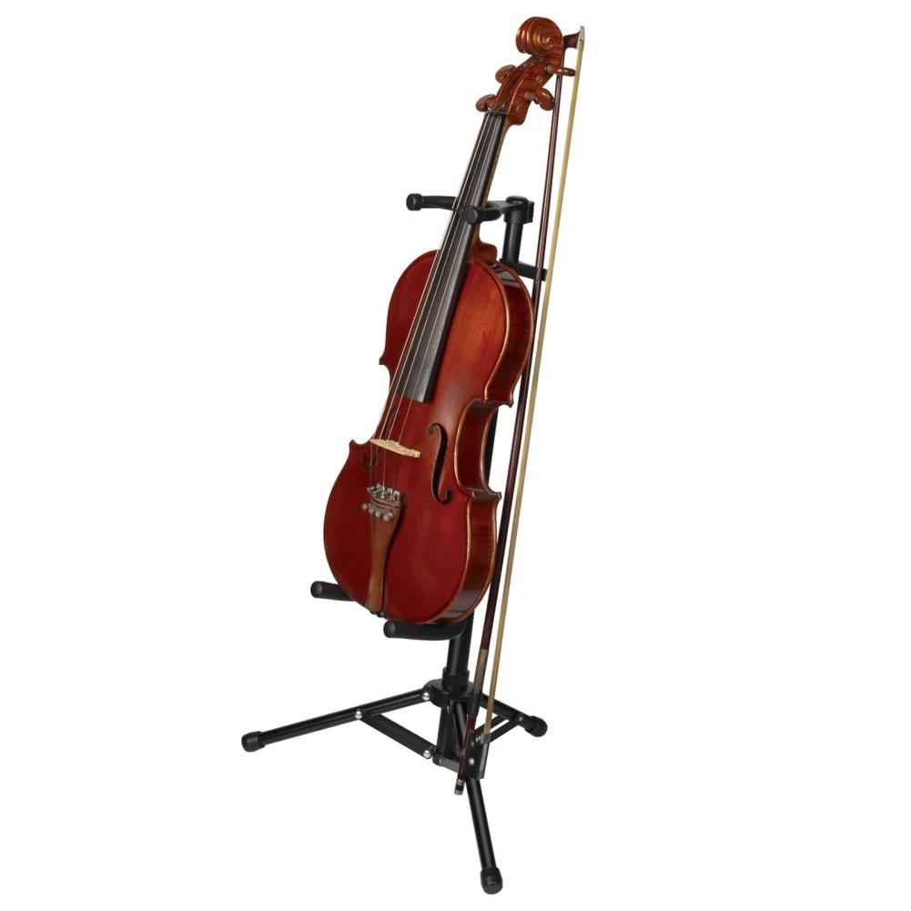 FL-13D Suporte de violino com suporte de arco, chão, altura ajustável, suporte dobrável para guitarra, baixo, cavaquinho - Image 1
