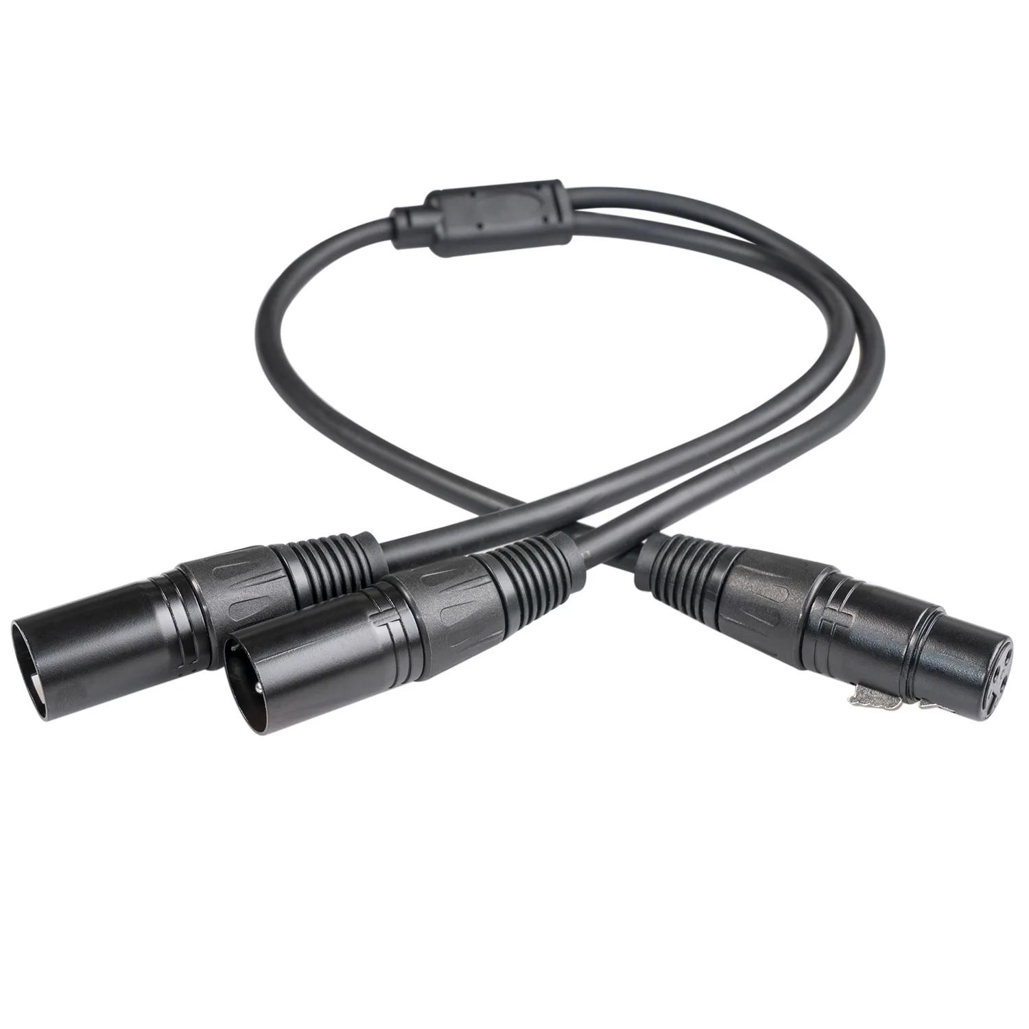0.5m 3 pinos xlr 1 fêmea para 2 macho cabo de extensão áudio mic y cabo divisor áudio para misturador gravador xlr 3 pinos fêmea - Image 1