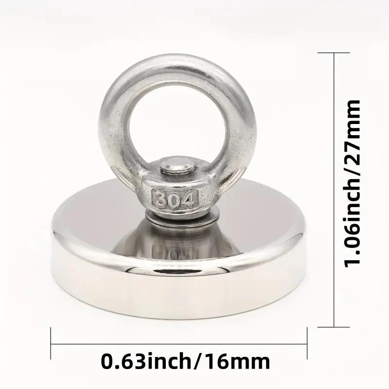 Ganchos magnéticos de pesca de neodímio super fortes, ímã resistente n52 com buraco escareado, ímãs de busca de salvamento - Image 1