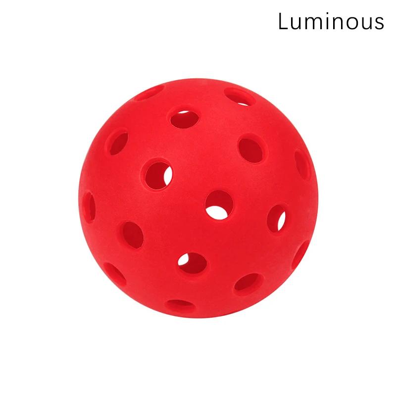 Pickleball luminoso para competição ao ar livre, bola verde durável, luz da noite, brilhante no escuro, 74mm, 40 buracos - Image 1