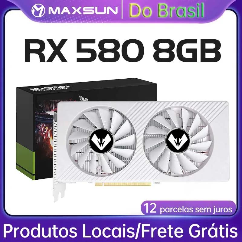 Radeon RX580 8G Placas Gráficas GDDR5 Placa de Vídeo DP DVI PCIE3.0x16 para Computador de Jogos Placa GPU RX 580 Completa Novo MAXSUN AMD - Image 1