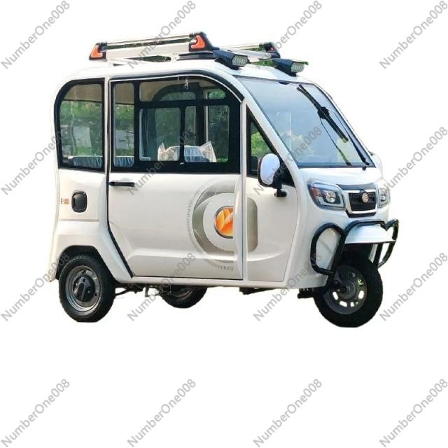 Triciclo Elétrico Fechado para Família e Carga - Transporte Seguro e Confortável