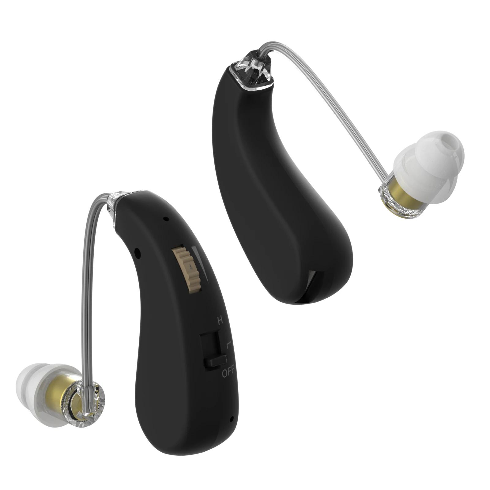 2 conjuntos de mini aparelhos auditivos digitais para idosos, fones de ouvido, amplificadores portáteis, amplificadores recarregáveis e ajustáveis para idosos - Image 1