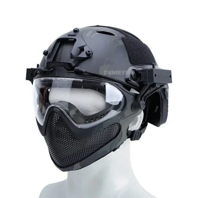 Capacete Tático FAST PJ Airsoft Paintball Proteção Facial Completa 1000g
