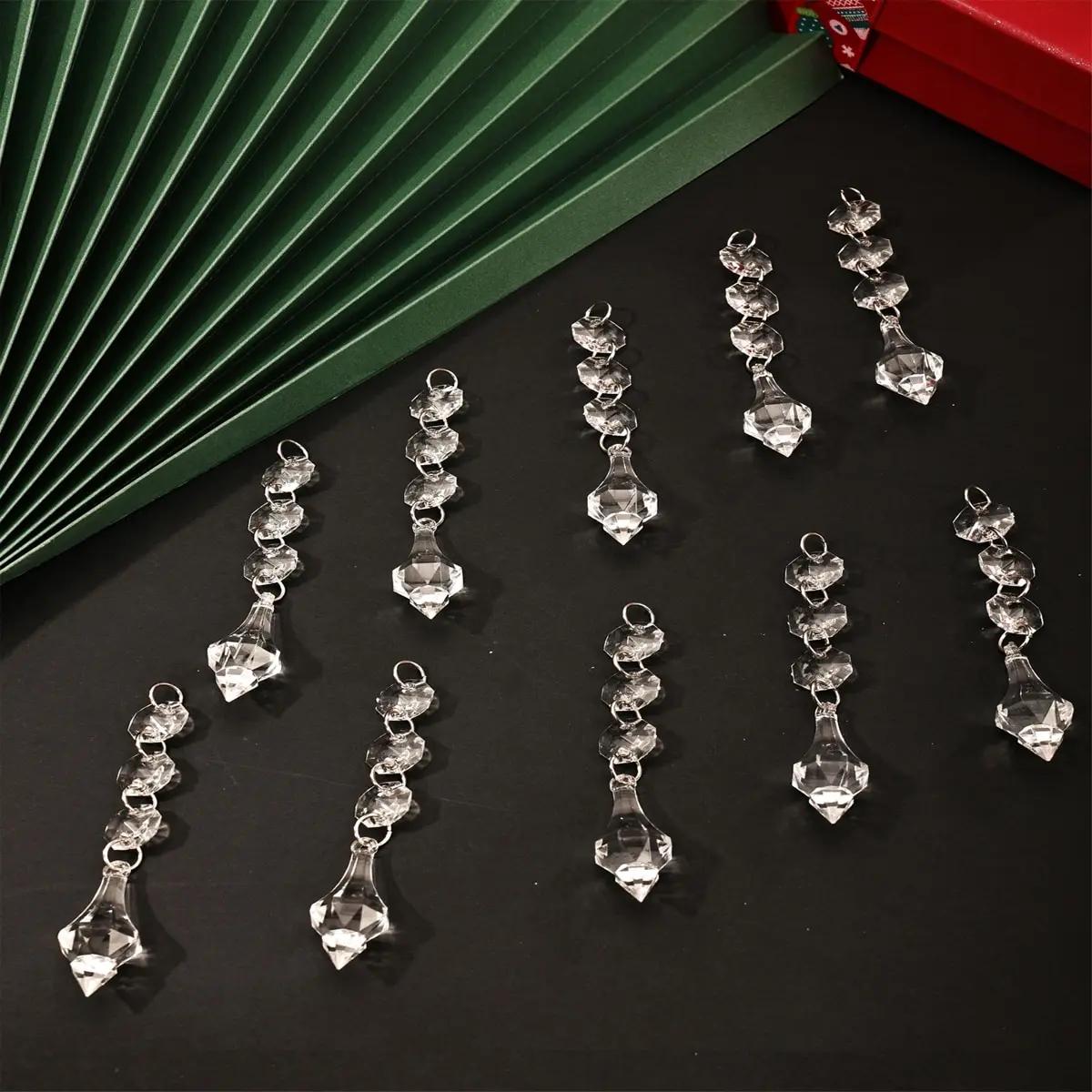 10 peças de contas de cristal acrílico adornam o candelabro guirlanda casamento pendurado cristal - Image 1