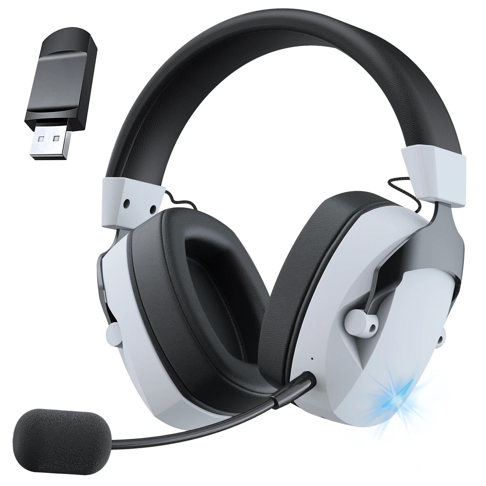Fone de ouvido para jogos com microfone removível com cancelamento de ruído, entrada com fio 2.4G Bluetooth-USB-3.5mm 3 modos para vários dispositivos - Image 1