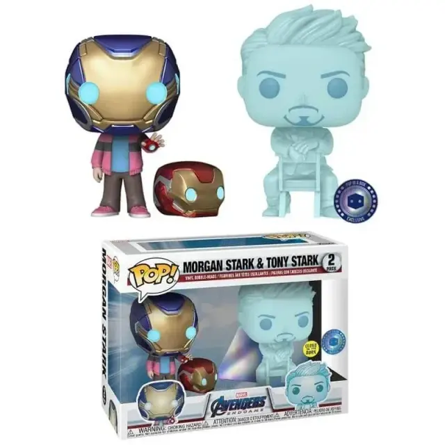 Funko Marvel Homem de Ferro Stark Morgan e Tony Stark 2 Vingadores Glow in the Dark 580
