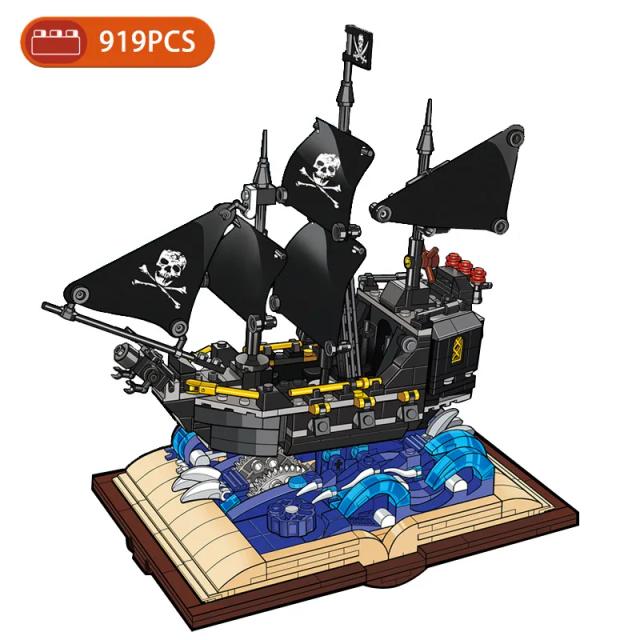 Blocos de Construção Modelo Veleiro Pirata Criativo DIY 2023