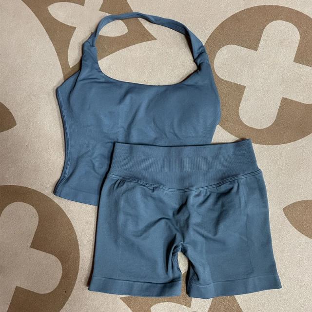 Conjunto Shorts e Top Fitness Feminino - Alta Elasticidade, Confortável para Yoga e Treino