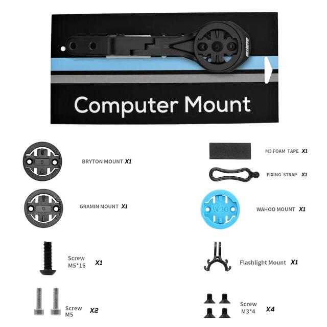 Black Inc Cockpit Aero Mount Suporte para Computador GPS e Câmera 1 Unidade