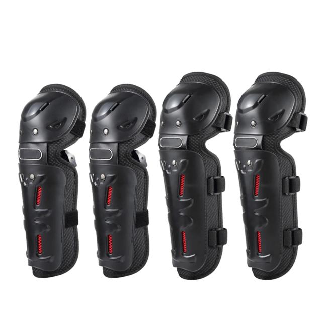 Conjunto de Protetores de Joelho, Cinta e Cotovelo para Esportes ao Ar Livre, Bicicleta e Motocicleta - 4 Peças