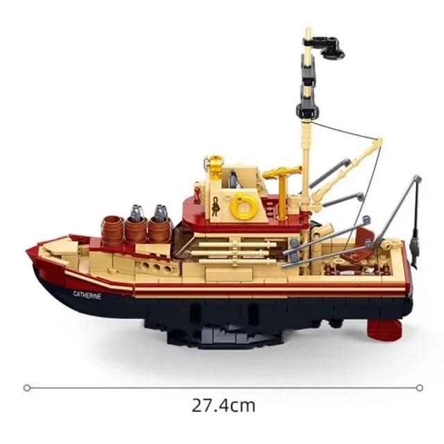Sluban Blocos de Construção Barco de Pesca Tubarão Branco Grande 592-610 Peças