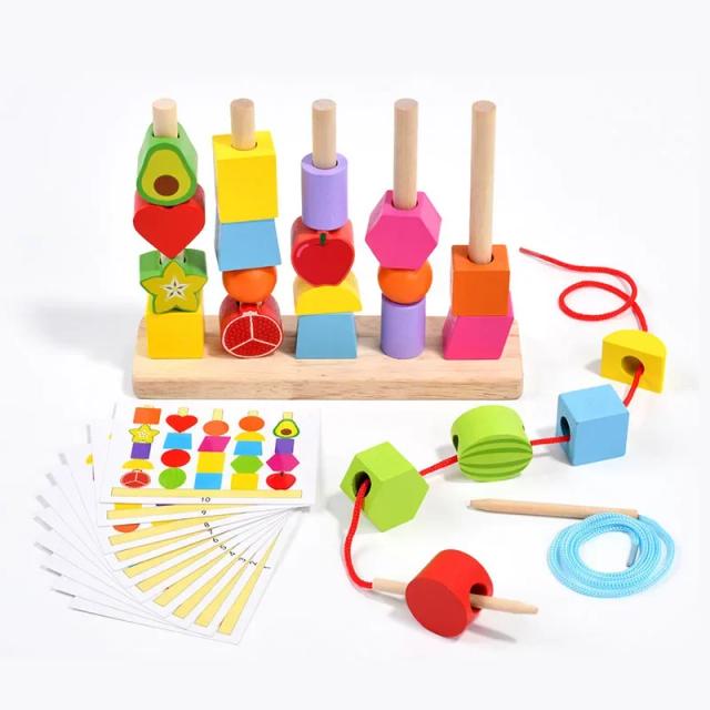 Montessori Blocos de Madeira Puzzle Frutas Coloridas 1 Jogo Presente Educativo para Crianças