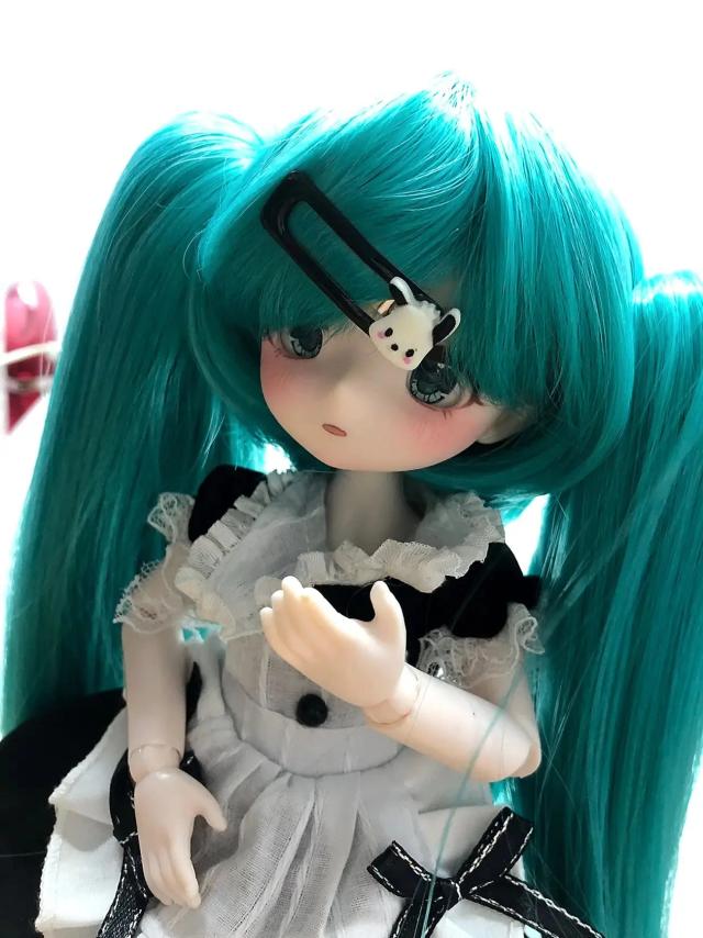Hatsune 1/6 Miku Empregada Boneca Móvel BJD Vestir Completo 6 Pontos