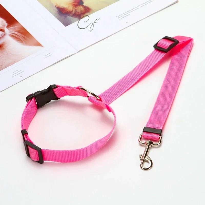Dois-em-um ajustável Car Seat Belt para Cães, Nylon Leash chumbo, Backseat Cinto de Segurança, ajustável Harness Coleira, Pet Acessórios - Image 1