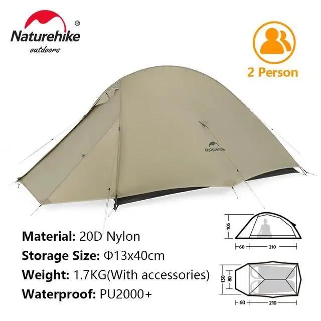 Naturehike CloudUp Pro Tenda 2 Pessoas Ultraleve 20D à Prova D'água
