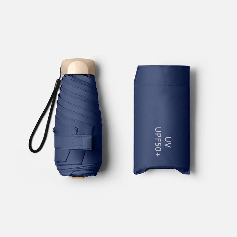 55% de desconto mini guarda-sol pequeno bolso guarda-chuva de chuva vinil dobrável proteção ultravioleta uv sombra de sol bolso guarda-sol cápsula - Image 1