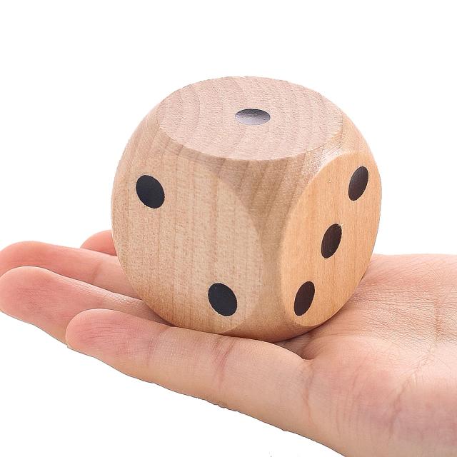 Dados de Madeira 40mm 6 Lados para Jogos de Tabuleiro e Reuniões Familiares