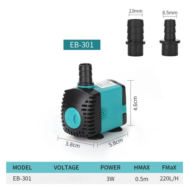 Bomba de Fonte para Aquário Ultra Silenciosa 3W-25W