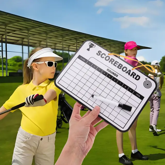 Placar Keeper Golfe Mão Seco Apagar Placas Desenho Cartões de Papelão Criança