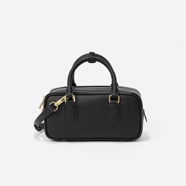 Bolsa Boston Vintage Couro Genuíno Elegante Bolsa de Ombro Crossbody