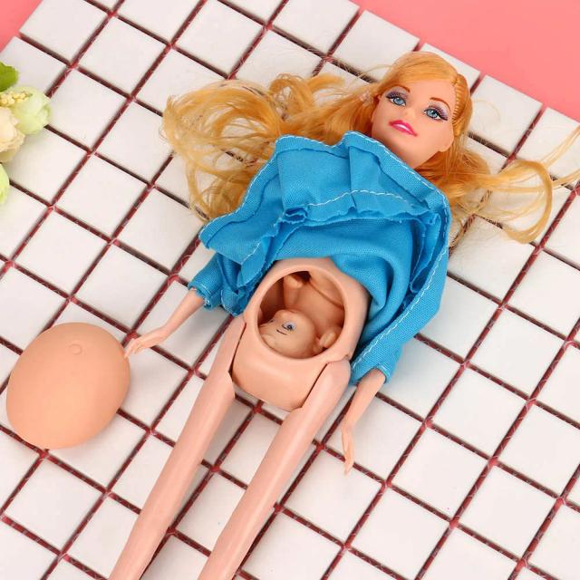 Boneca Grávida Barbie com Bebê na Barriga - Brinquedo Educativo