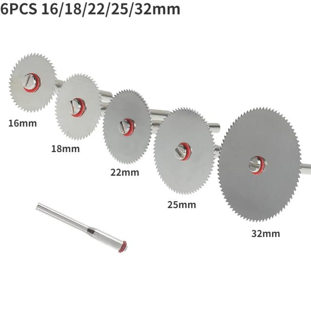 Conjunto Mini Lâmina Serra Circular HSS/Diamante/Resina 6-32 Peças