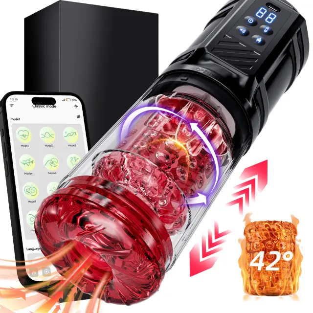 Masturbador Automático Fanle Aquecido Telescópico com Controle APP 1 Unidade