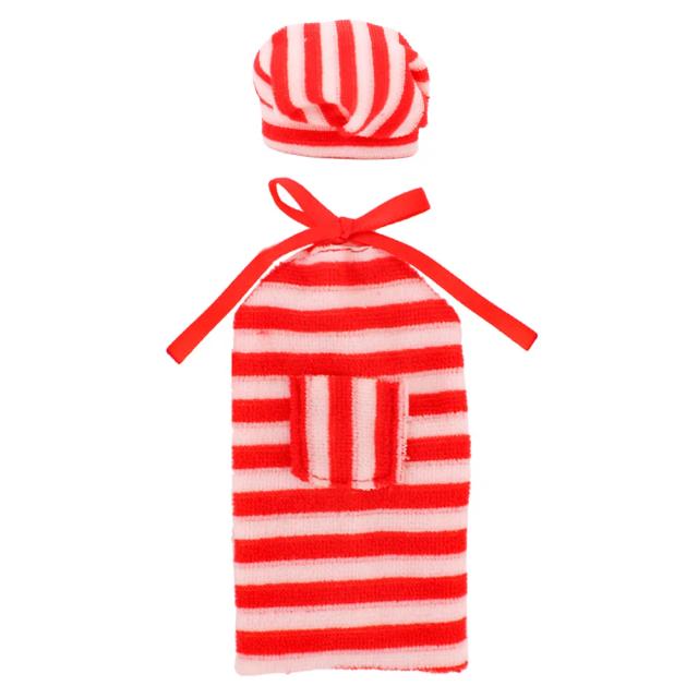 Avental e Chapéu de Chef para Boneca 30cm | Vestido de Natal | Presente de Feriado | Acessório para Boneca Elfo e 1/6 BJD