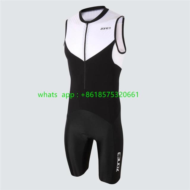 Zone3 Triathlon Skinsuit Masculino Sem Mangas para Ciclismo e Corrida