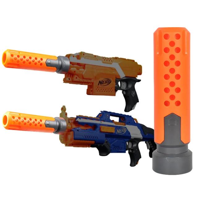 Acessório Decorativo Silenciador para Nerf - Laranja/Cinza