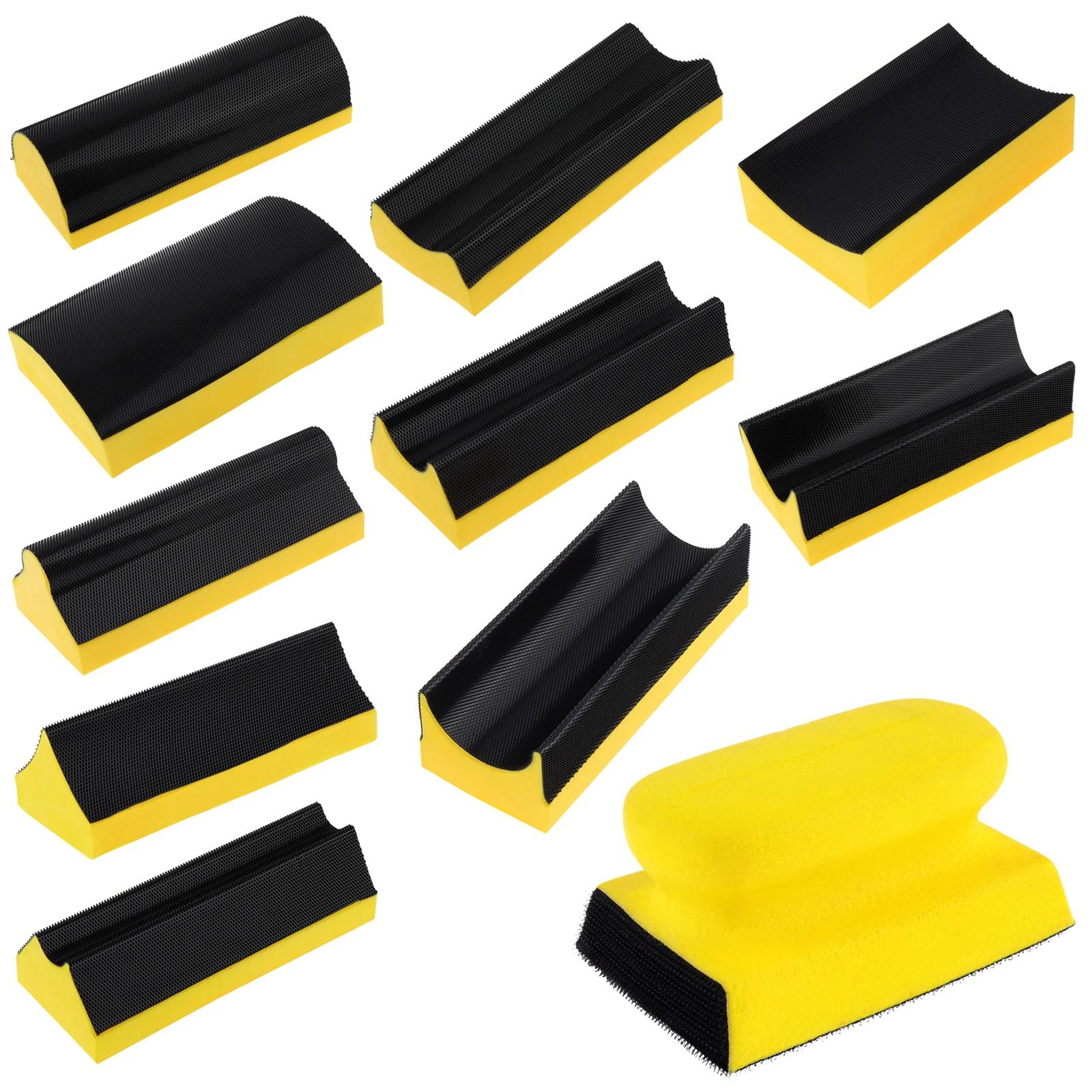 Formas côncavas convexas para lixadeira de madeira, lixar bloco, gancho, laço, material de espuma, lixadeira manual, contornado, 11pcs - Image 1