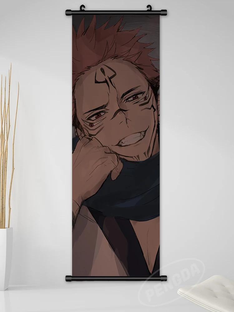 Jujutsu Kaisen Scrolls Impressões de Tela, Gojo Satoru Pintura, Wall Art, Ryomen Sukuna Pictures, Anime Home Decor, Pendurado Manga Poster - Image 1