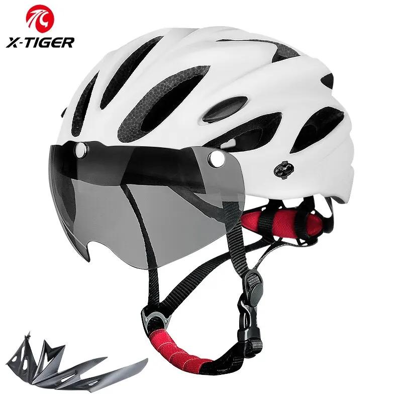 Capacete de bicicleta com luz LED para adulto, capacete de ciclismo leve, respirável, colorido, capacetes de bicicleta, acessórios, apto para 58-62cm - Image 1