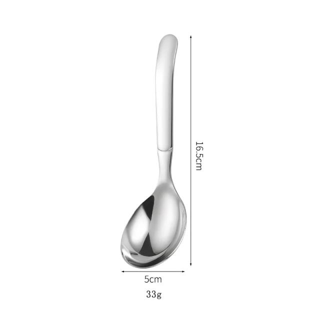 Oukeai Colher de Aço Inoxidável para Sobremesa e Sopa - Cabo Longo