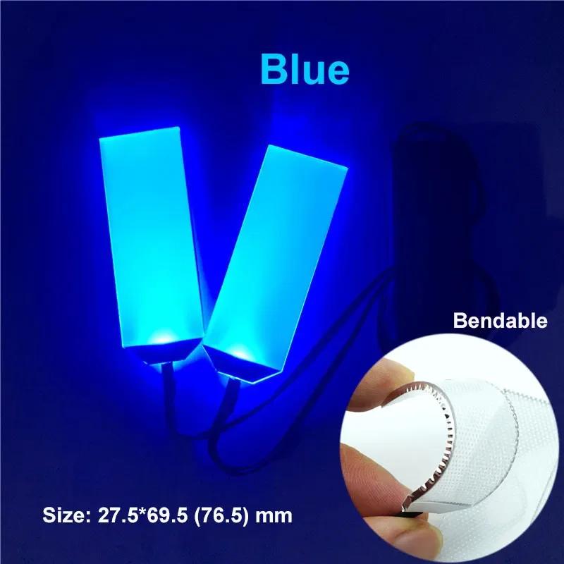 Kit de luzes led dobrável para capacete, máscara de olhos, acessórios diy flexíveis com bateria aaa para cosplay e halloween, 27x69, 5(76.5) - Image 1