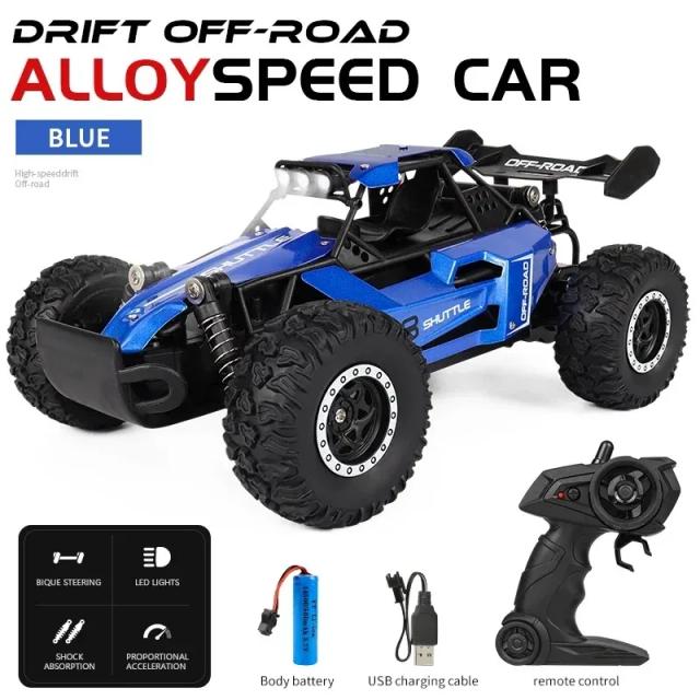 Carro RC 1:16 2WD Off-Road 20 km/h com LED