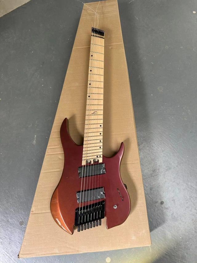 Guitarra Elétrica Headless 8 Cordas Hardware Premium Marrom