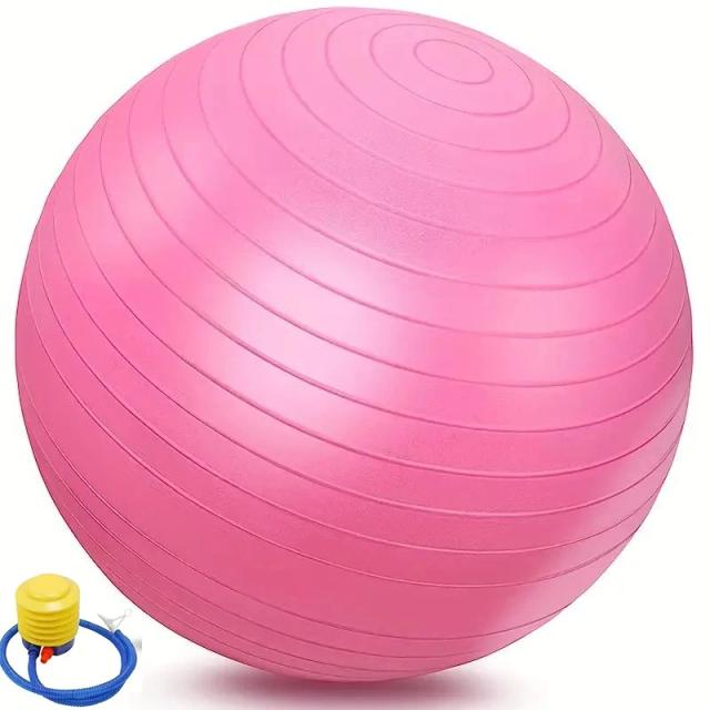 Bola de Fitness PVC 65cm à Prova de Explosão para Exercício em Casa Pilates e Equilíbrio