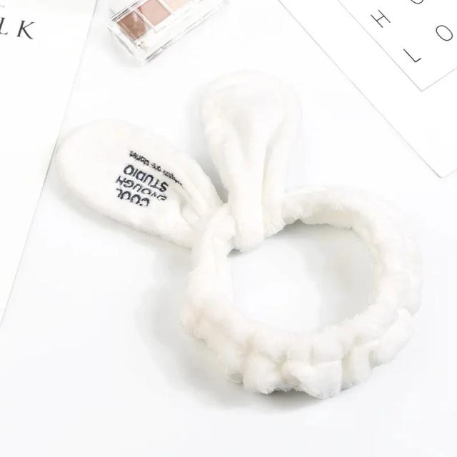 Faixa de Cabelo Orelha de Coelho Ajustável para Beleza e Maquiagem