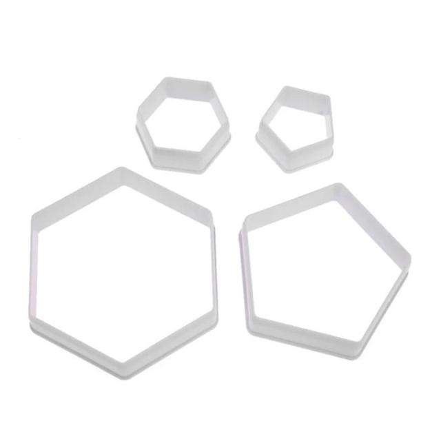 Bolo Padrão Futebol Hexagon Fondant Moldes 4pcs