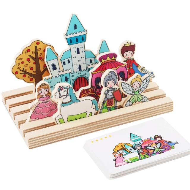Brinquedo Educacional Montessori Quebra-Cabeça Lógico 3D Madeira 1 Conjunto