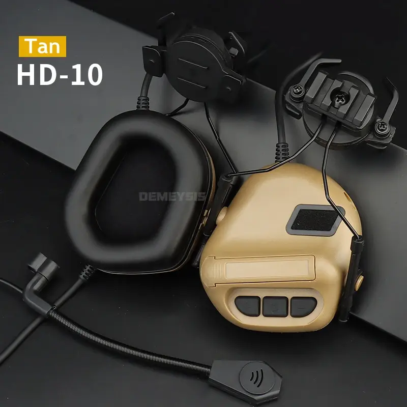 Tiro tático fones de ouvido para capacete rápido caça proteção da orelha airsoftsports fone de ouvido earmuff com ptt - Image 1